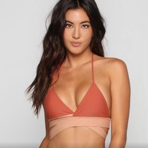 acacia swim neon melon wrap top and bottom